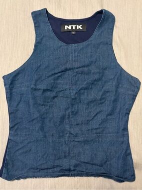 NTK Denim XS Double Layered Denim Tank Top